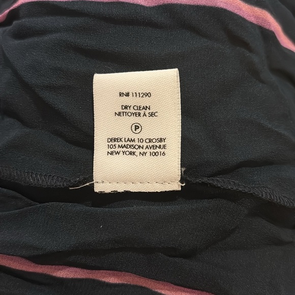 Derek Lam 10 Crosby Rainbow Stripe Semi-Sheer Mandarin Collar Blouse SZ 6 EUC - Picture 6 of 6